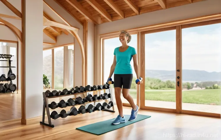 골밀도 검사로 진단 가능한 질환 - **Prompt:** Inside a modern and clean medical clinic, a female patient in her 50s (wearing a loose, ...