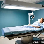 Home 18 방사선 치료 기간별 비용 분석 - **Prompt:** A serene and hopeful scene featuring an adult female patient, around 50-60 years old, re...